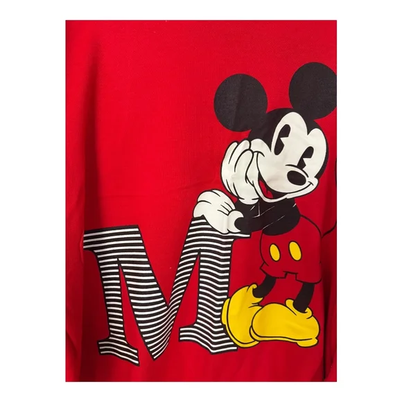 Vintage Mickey & Co. Disney Red Long Sleeve Sleep Shirt Nightgown Size Large - Picture 3 of 9